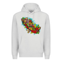 Dove Grey Mexico Map with Leopard and Sunflowers Premium Hoodie - texasbilliewilder
