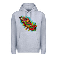 Heather Grey Mexico Map with Leopard and Sunflowers Premium Hoodie - texasbilliewilder