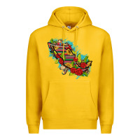 Lemon Mexico Map with Leopard and Sunflowers Premium Hoodie - texasbilliewilder