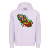 Lilac Mexico Map with Leopard and Sunflowers Premium Hoodie - texasbilliewilder