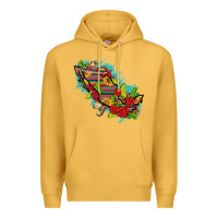 Mustard Mexico Map with Leopard and Sunflowers Premium Hoodie - texasbilliewilder