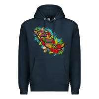 Navy Mexico Map with Leopard and Sunflowers Premium Hoodie - texasbilliewilder