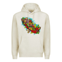 Oatmeal Heather Mexico Map with Leopard and Sunflowers Premium Hoodie - texasbilliewilder
