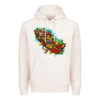 Pale Pink Mexico Map with Leopard and Sunflowers Premium Hoodie - texasbilliewilder