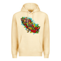 Pina Colada Mexico Map with Leopard and Sunflowers Premium Hoodie - texasbilliewilder