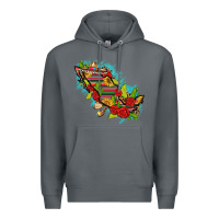 Rock Mexico Map with Leopard and Sunflowers Premium Hoodie - texasbilliewilder