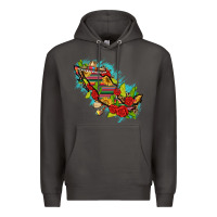 Smoke Mexico Map with Leopard and Sunflowers Premium Hoodie - texasbilliewilder