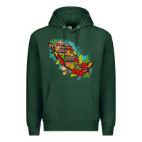 Sports Green Mexico Map with Leopard and Sunflowers Premium Hoodie - texasbilliewilder