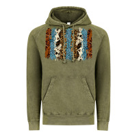Vintage Olive tool leather leopard cowhide backround Vintage Hoodie - RanaPortraitStore