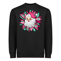 Black pink Christmas Santa Claus sunflower Heavyweight Sweatshirt - Jasminsmagicworld