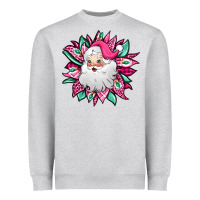 Heather Grey pink Christmas Santa Claus sunflower Heavyweight Sweatshirt - Jasminsmagicworld