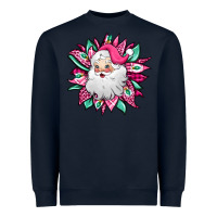 Navy pink Christmas Santa Claus sunflower Heavyweight Sweatshirt - Jasminsmagicworld