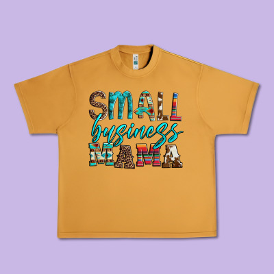 Small Business Mama Leopard Turquoise Aztec Serape Cowhide Urban Heavy Tee Designed By Artiststas