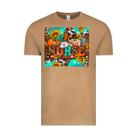 Vintage Camel pumpkin nurse with sunflower Vintage Tee - AdoDesignShop