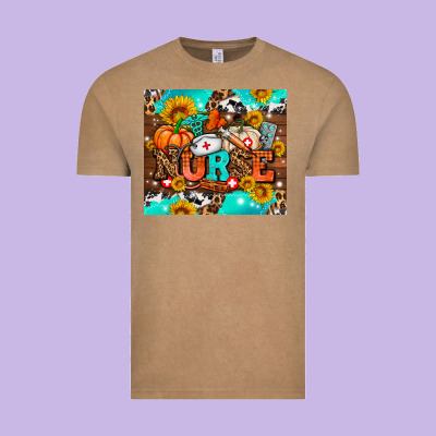Pumpkin Nurse With Sunflower Vintage Tee Designed By Adodesignshop