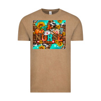 Vintage Coffee pumpkin nurse with sunflower Vintage Tee - AdoDesignShop