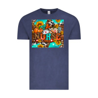 Vintage Denim pumpkin nurse with sunflower Vintage Tee - AdoDesignShop