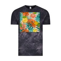Cloud Black pineapple and lemon seamless pattern Vintage Tee - BundleAndBundleShop