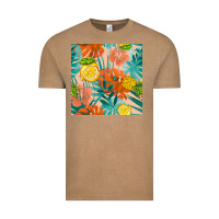Vintage Coffee pineapple and lemon seamless pattern Vintage Tee - BundleAndBundleShop