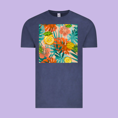Pineapple And Lemon Seamless Pattern Vintage Tee Designed By Bundleandbundleshop