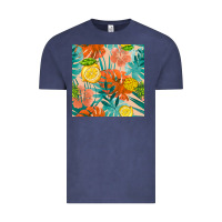 Vintage Denim pineapple and lemon seamless pattern Vintage Tee - BundleAndBundleShop
