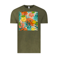 Vintage Olive pineapple and lemon seamless pattern Vintage Tee - BundleAndBundleShop