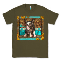 Army Green Western Cute Pig Classic Tee - LillyAllenDesigns