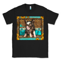 Black Western Cute Pig Classic Tee - LillyAllenDesigns