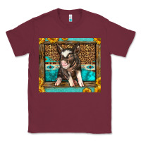 Burgundy Western Cute Pig Classic Tee - LillyAllenDesigns