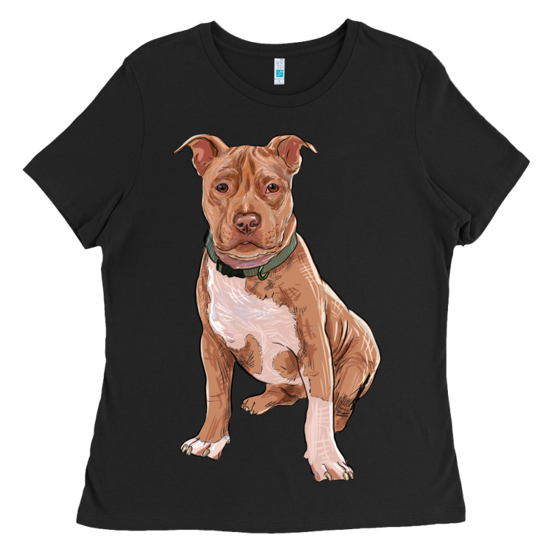 Brown Pitbull Ladies Tee by RanaPortraitStore | Teevron