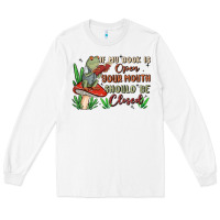 White if my book is open your mouth should be closed malia Long Sleeve Tee - MaliasSmallBusiness