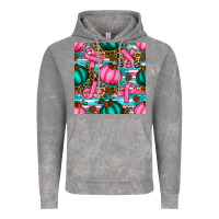 Cloud Rock breast cancer awareness with pumpkins seamless pattern Vintage Hoodie - BundleAndBundleShop