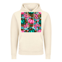 Vintage Artic breast cancer awareness with pumpkins seamless pattern Vintage Hoodie - BundleAndBundleShop