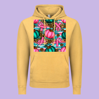 Breast Cancer Awareness With Pumpkins Seamless Pattern Vintage Hoodie Designed By Bundleandbundleshop