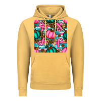 Vintage Mustard breast cancer awareness with pumpkins seamless pattern Vintage Hoodie - BundleAndBundleShop