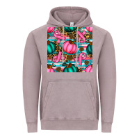 Vintage Zinc breast cancer awareness with pumpkins seamless pattern Vintage Hoodie - BundleAndBundleShop