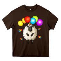Chocolate Brown rainbow sheep Heavy Core Tee - Zillion Design Studio