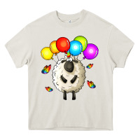 Cream rainbow sheep Heavy Core Tee - Zillion Design Studio
