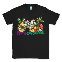 Black Peace Love Summer Classic Tee - CowhideDigitalArt