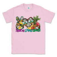 Bubblegum Pink Peace Love Summer Classic Tee - CowhideDigitalArt