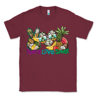 Burgundy Peace Love Summer Classic Tee - CowhideDigitalArt