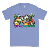 Colony Blue Peace Love Summer Classic Tee - CowhideDigitalArt