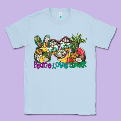 Peace Love Summer Classic Tee Designed By Cowhidedigitalart