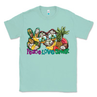 Seafoam Peace Love Summer Classic Tee - CowhideDigitalArt