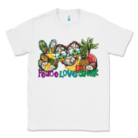 White Peace Love Summer Classic Tee - CowhideDigitalArt