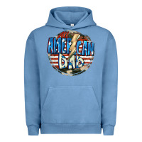 Pigment Pebble Blue All american dad 4th of july Urban Hoodie - CowGirlArtShop
