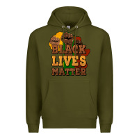 Army Green black lives matter Premium Hoodie - NancyCooperArtShop