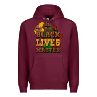 Burgundy black lives matter Premium Hoodie - NancyCooperArtShop