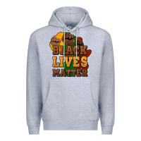 Heather Grey black lives matter Premium Hoodie - NancyCooperArtShop