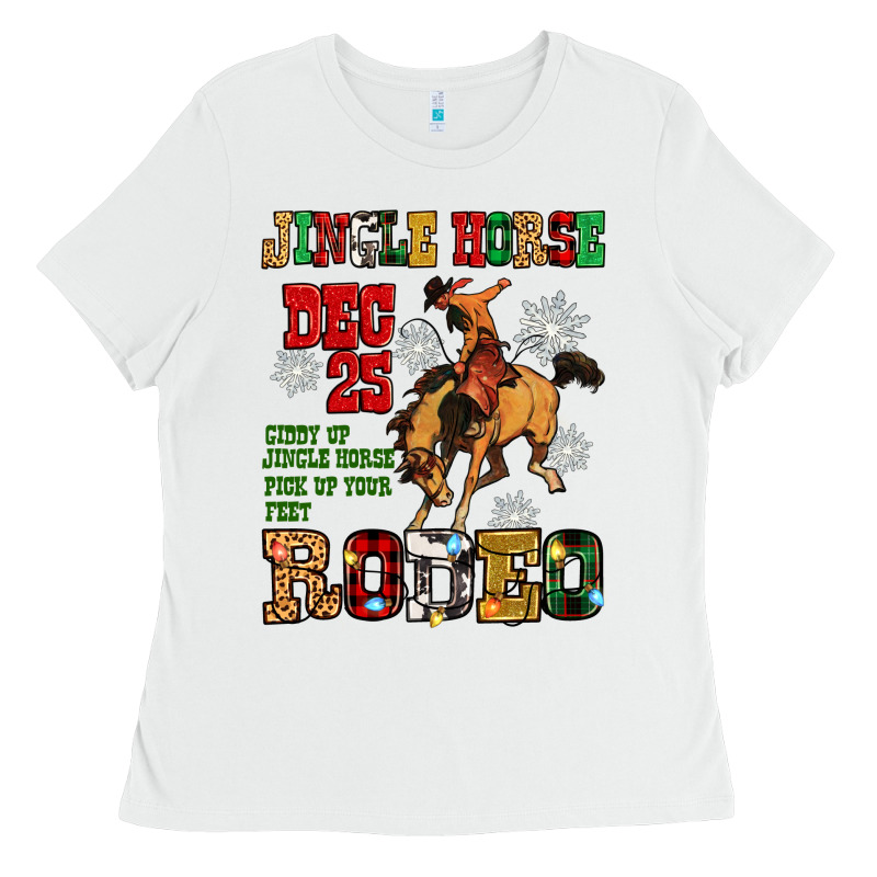 Jingle Horse Dec 25 Giddy Jingle Horse Pick Up Fee Ladies Tee by Zillion Design Studio | Teevron